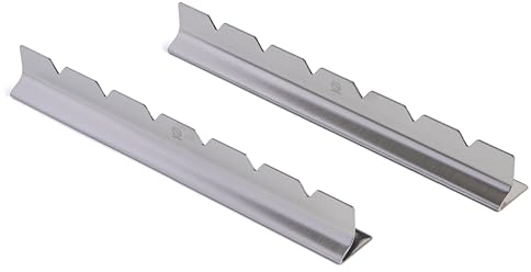 JD Europe BBQ Skewers Rack for 6 Skewers. Made from Stainless Steel Metal. Rack Length 30cm, Height 4cm, Base Width 3.5cm