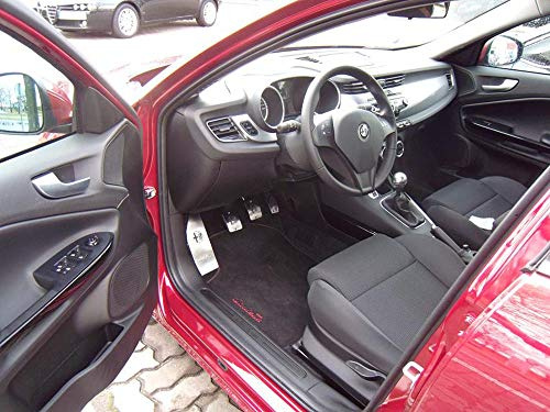 Pédales et Repose Pieds en Acier pour Alfa_Romeo GIULIETTA (Boîte manuelle) - 4 Pièces Inox Pédalier Pedales d'Embrayage de Frein d'Accélérateur Argent Marchepied Set Inoxydable Brossé