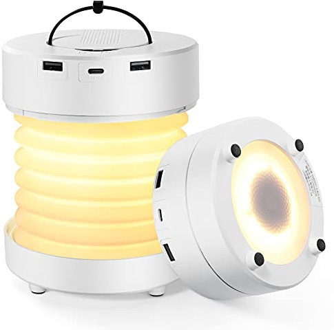 Bromose Lanterna da campeggio USB Ricaricabile, LED Lampada Campeggio con 3500mAh Power Bank, Portatile Lanterna Torcia LED 3 Modalità Tenda Campeggio Pesca Trekking Escursionismo Emergenza