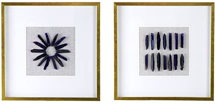 A and B Home 23.6 H Square-Shaped Purple and Gold PS/Agate Grace Purple Agate Shadow Boxes (Set of 2), Wall Art Home Office Decor
