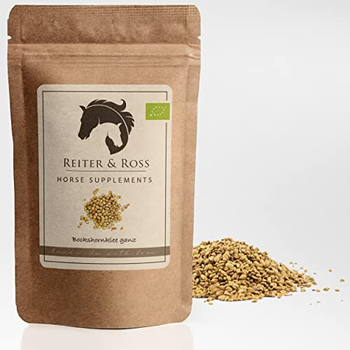 Reiter & Ross® Bio Bockshornkleesamen Pferd | ganze Bockshornklee Samen | artgerechtes Einzelfuttermittel | 100% natürliche Fenugreek Seed | Bio Bockshornklee Pferd | plastikfrei verpackt (1000g)