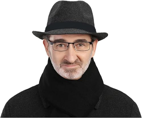 ITODA unisex vuxna Trilby Fedora hatt klassisk filt ull trilby hatt mörkgrå/svart 60 cm (vuxen) UK storlek, Mörkgrå, one size