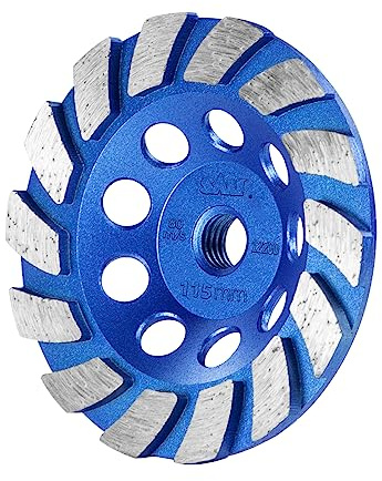 SALI 4.5 Inch Concrete Grinding Wheels 14 Turbo Diamond Segments 5/8-11 Arbor Diamond Grinding Wheel Fit for Paint, Epoxy, Mastic, Coating Removal