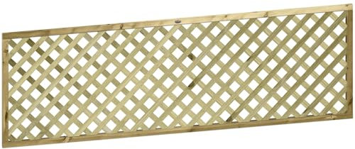 Urdan Diamond 6x2ft (W: 6ft x H: 2ft) Fully Framed Smooth-Planed Modern Decorative Pressure-Treated Trellis Panel Thick/Strong Laths 45mm Holes Width 1828mm x Height: 600mm