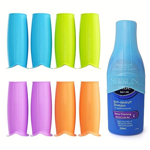 leevanoo Manicotti in silicone a prova di perdite, 8 manicotti elastici per viaggi a prova di perdite, riutilizzabili, a prova di perdite, gadget da viaggio, articoli da toeletta da donna, Arancione