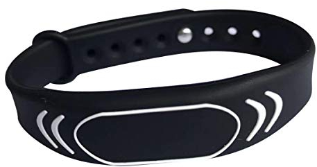 Pulseras RFID de 13,56 MHz | MCT Android programable | UID editable | Chip CUID (paquete de 2) (negro)