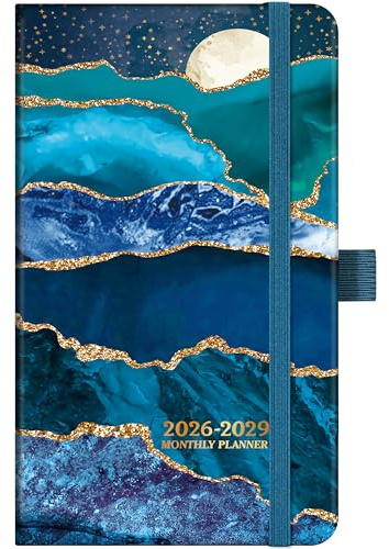 2025-2027 Fickplanerare - 3 års månatlig fickkalender/planerare 2025-2027, jan 2025 - dec 2027, 16,3 cm x 9,7 cm, 60 anteckningssidor, elastisk stängning, pennögla, 2 bokmärken, innerficka