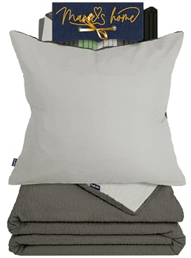 Marie´s Home Seersucker 2-Piece Bed Linen Set 1616.2356 135 x 200 cm + 80 x 80 cm Anthracite / Silver