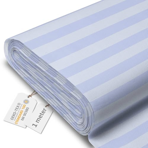 DreamRoots Markisenstoff Meterware, Blue Geometric Stripes, 1 m