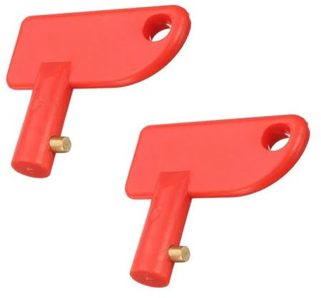 PDDEAGT [Replacement] 5 Stück roter Ersatzschlüssel for Batterie-Trennschalter, Power Kill Cut Off-Schalter, Auto, Van, Boote, Kunststoffschlüssel