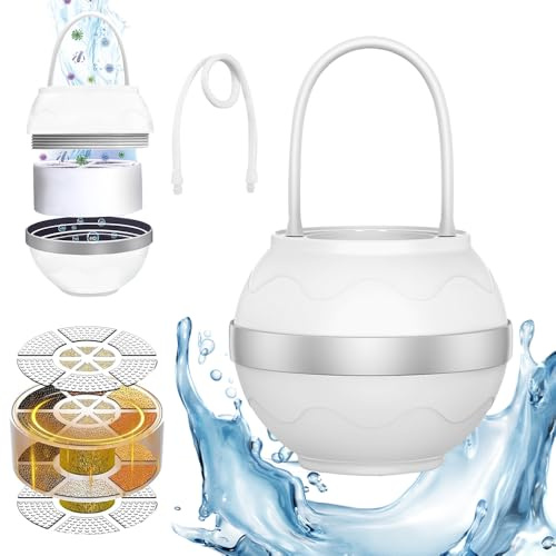 HOVCEH Filtre à Boule de Baignoire, 8 Étapes Filtre à Eau de Baignoire, Filtre de Baignoire pour Bébés et Adultes, Pour une Peau Plus Douce et Plus Lisse - Sans BPA - 2 500 Gallons de Filtration