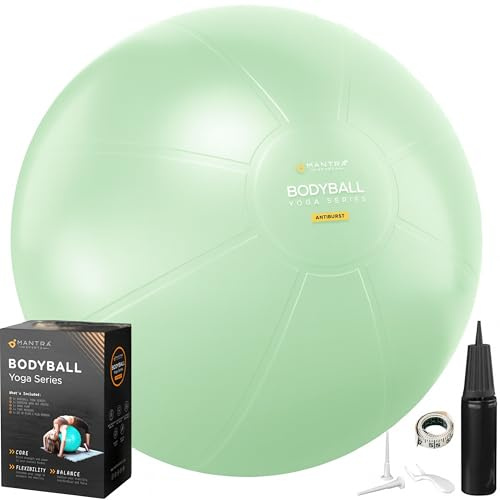 MANTRA SPORTS Palla da ginnastica (verde menta, 65 cm (altezza 1,61-1,78 m)