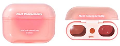 Gloss à lèvres brillant, brillant à lèvres coloré, colorant brillant à lèvres double – Étui pour écouteurs avec brillant à lèvres formé, rouge à lèvres avec applicateur en forme de cœur