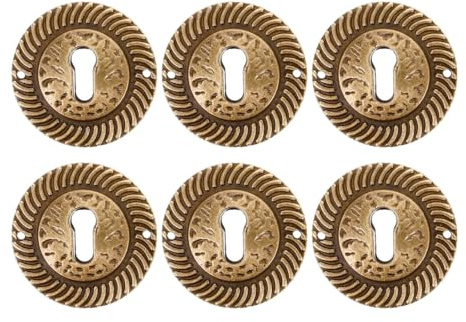 iplusmile 6 Pièces Cache-Trous De Serrure Décoratifs Pour Meubles Plaque Clé Meuble Ancien Au Style Vintage Pour Commode Tiroirs Armoires 1.57 X 1.57 X 0.08 in