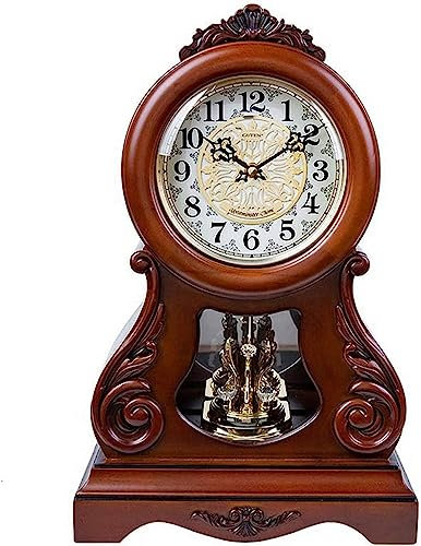 NSTVVEE Luxuriöse mechanische Vintage-Tischuhren, Kaminuhren, Kaminuhr aus Holz mit Glockenspiel. Diese dekorative Kaminuhr aus Massivholz ist batteriebetrieben.