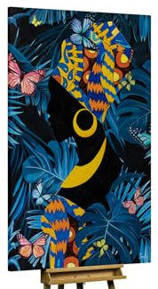 KunstLoft Ölgemälde 'Butterfly Tale' 120x180cm | Original Handgemalte Gemälde | Modern | Blau | Leinwand-Bild Ölgemälde einteilig groß | Modernes Kunst Ölbild