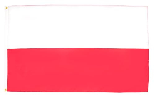 AZ FLAG - Lote de 5 banderas de Polonia - 150 x 90 cm - Bandera polaca 100% poliéster con ojales metálicos integrados