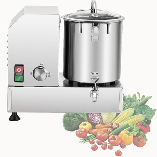 Commercial Vegetable Meat Food Processor, 6L/9L/15L Stainless Steel Chopper Shredder, 1200/1800W Electric Grinder for Professional Kitchens & Restaurants 9L