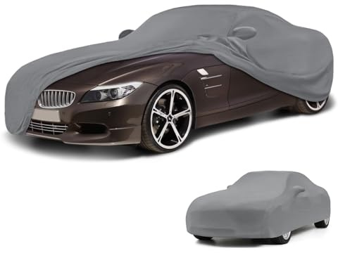 Autoabdeckung Indoor Grau für BMW Z4 2009-2025, Stretch Soft Satin Maßgeschneidert Atmungsaktiv Staubschutz Vollgarage Autoabdeckung für Tiefgarage, Autoausstellung