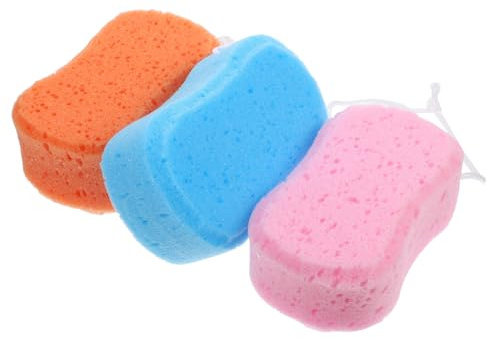 Homoyoyo 3pezzi Spugna da Bagno Morbida e Sicura Palla Spugna per Ragazza e Vasca da Bagno Scrub Delicato per Sensibile Non Si Deforma Facilmente