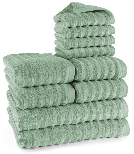 Pure Label Handtücher Set 10-TLG 2x70x140 4x50x100 4x30x50 Salbeigrün | Weich, saugstark und pflegeleicht – für ein angenehmes Gefühl jeden Tag
