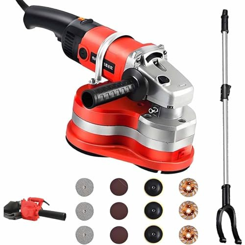Lijadora Y Pulidora De Concreto 3 Cabezales - 2800 W para Pisos Y Paredes De Concreto con 3 Ruedas Diamante, Pulidora para Roca, Piedra Y Granito Y Aspirador De Polvo