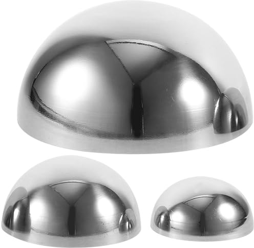 SHINEOFI 3 Stück Teiliges Reflektierende Gartenkugeln aus Edelstahl Halbhohle Spiegelpolierte Metall halbkugeln Ø Wetterfeste Outdoor deko für Kreative Gartengestaltung
