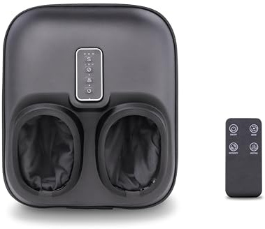 Elektrisches Shiatsu-Fußmassagegerät mit Fernbedienung, Wärmefunktion, Kneten, Rollen und Luftkompression, Massagegerät, müde Beine, geeignet bis Größe EU 46