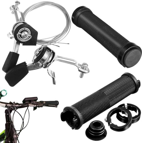 ROMISBABA Leve Cambio Bici con Manopole Antiscivolo Nere Compatibile con Mountain Bike e Biciclette Design Salvaspazio e Impugnatura Confortevole per Maggiore Controllo