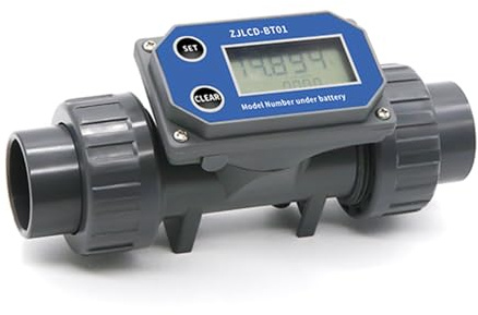 Flussometro digitale a turbine, adatto per irrigazione di fattorie e giardini con display LCD, misura acqua, benzina, cherosene, metanolo, elettronico, display LCD