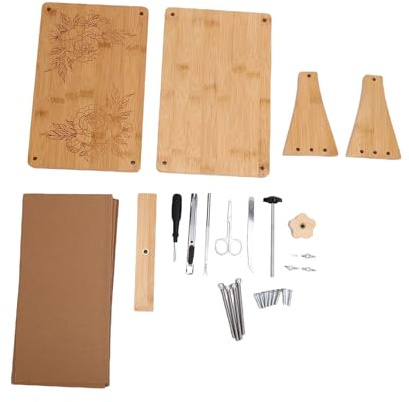 Naroote Presse à Fleurs en Bois, Grand Kit D'outils D'artisanat, Système Modulaire pour Pressage de Plantes et œuvres D'art, Bois de Bambou 10,83 X 6,89 X 5,51 Pouces pour les Amateurs et les