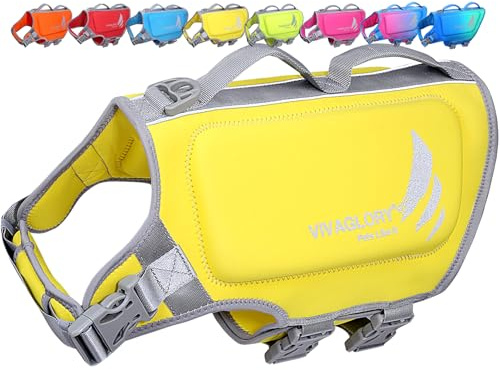 VIVAGLORY Hunde Schwimmweste High Buoyancy Hundeschwimmweste, XL, Gelb