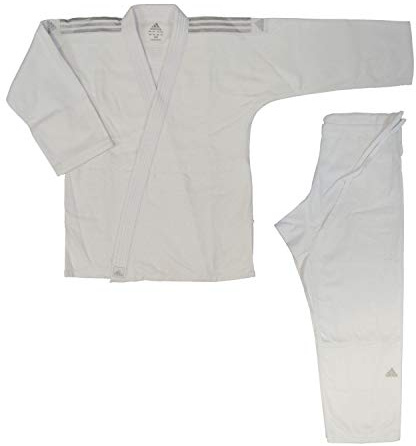 adidas Judo-Anzug Contest weiß/silberne Streifen, J650 (190)