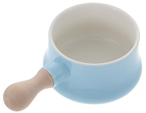 DOITOOL Mini Butter Warmer Milk Pot Milk Pan Enamel Saucepan Butter Warmer Ceramic Nonstick Butter Warmer Cooking Pot Boiler Pot Heating Stew Pot Cookware for Food Chocolate Melting 380ML