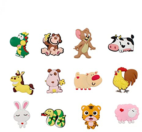TIANLIN 12 Piezas Imanes de Animales, Imanes 3D de Dibujos Animados Adecuado para Coches, Neveras, Pizarras Blancas