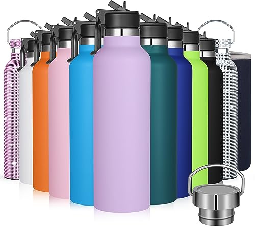 GeeRic Edelstahl Trinkflasche 750ml Doppelwandig BPA-frei Isolierflasche mit Tassenbürste und Tassenschutz