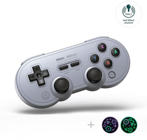 8Bitdo Sn30 Pro Wireless Bluetooth Controller, Hall Effect Joystick Update, Retro Gamepad for Switch/Switch 2, PC, Steam Deck, Android, Raspberry PI, iPhone, iPad, macOS and Apple TV (Gray Edition)