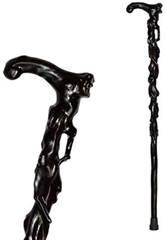 PAXLBF Béquilles de Robinet en Bois de séquoia Gravure de Racine de séquoia Bâton de Marche pour Personnes âgées Cadeau d'anniversaire, Rouge-Brun à la Mode