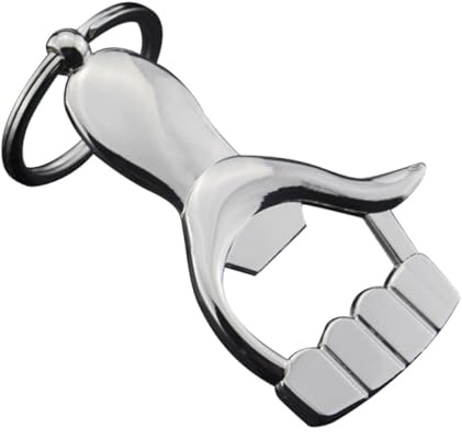 IWOWHERO Llavero Abrelatas Portátil y Forma de Mano de Metal Abridor de Botellas Accesorio Práctico para Vino y Botellas en Fiestas y Camping