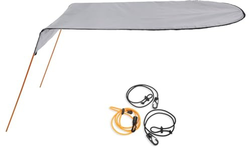 BildeeMait Sun Shade Canopy for Kayak Canoe, UV for Protection Awning Top Cover, Waterproof Rain Shield for Single Person Watercraft, Easy Setup, Oxford Fabric, Black