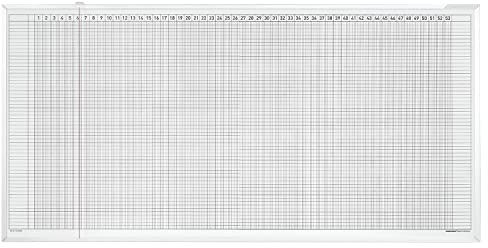 magnetoplan 12 Monate Urlaubs- und Aktivitätenplaner, Whiteboard 5-Tage-Woche für 30 Mitarbeiter 1500 x 450mm, magnetischer Wandplaner für Büro und Zuhause mit Whiteboard-Markern und Magnetbändern