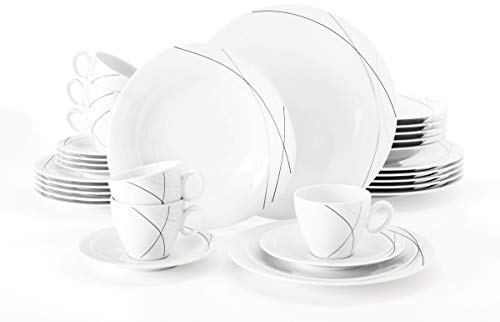Seltmann Weiden 001.706904 - Servizio combinato Trio Highline, 30 pezzi, 36,5 x 31,2 x 36,9 cm, colore: Bianco