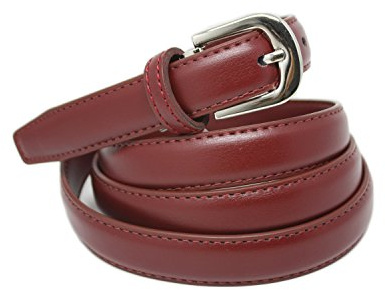 YEHMAN klassischer dünner damen Ledergürtel breite 2 cm Länge 120 cm kürzbar