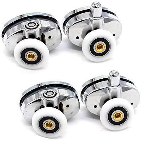 Set mit 4 ovalen Einzelrädern, Duschtürrollen (23mm)