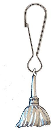 Witches Broom 2x3.8cm ft101 Made From Fine English Pewter On a Zip Puller POSTED BY US GIFTS FOR ALL 2016 FROM DERBYSHIRE UK