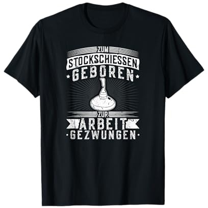 Stockschießen Geboren Arbeit Gezwungen Eisstock Stocksport T-Shirt