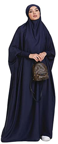 RLLJS Frauen Muslimisches Kleid Ramadan Einteiliges Gebetskleid Hijab mit Kapuze Abaya Dubai Full Cover Islam Robe African Turkey Kaftan