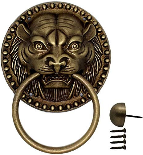 ZGJYSP Türklopfer aus Messing im Vintage-Stil,Türklopfer für den Außen- oder Innenbereich,für Hof,Garten,Haustür,als Alternative zur Standard-Türklingel (16 cm/0,29)