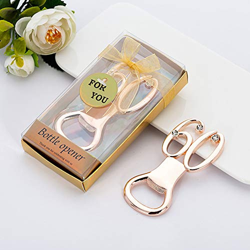 DRYEN 36 apribottiglie per 60° compleanno per bomboniere per 60° compleanno, apribottiglie dorato con confezione regalo