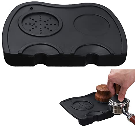 Ailelan Tampermatte Groß, Tamping Matte Groß Kaffee Tamper Matte Silikon Espresso Stampfmatte mit Kantenschutz, Tamper Ablage Barista Zubehör Unterlage für Siebträger, Schützt Arbeitsplatte & Zubehör
